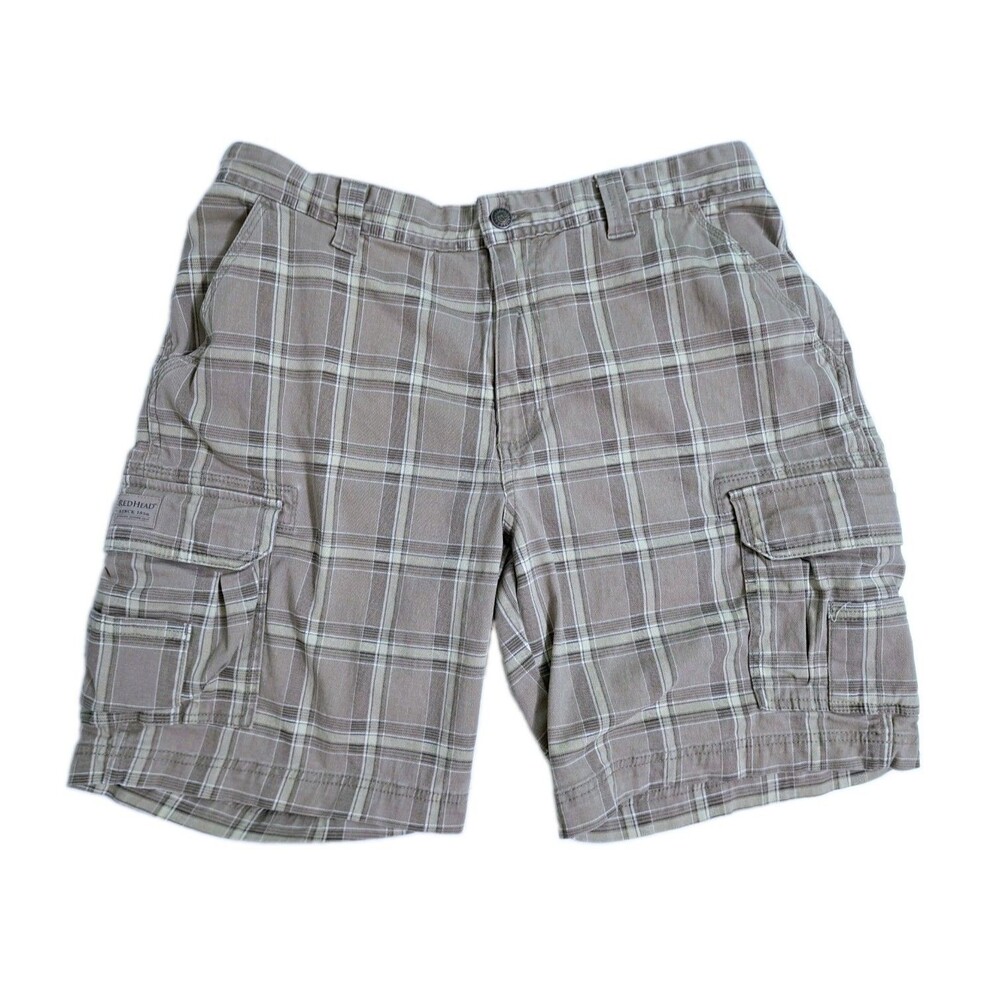 Red Head Cargo Shorts Men's 36 Khaki Plaid Utility Trail Hike Beach Tactical